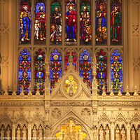 Buy canvas prints of Trinity Church New York City Inside Stained Glass Altar Close Up by William Perry