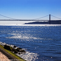 Buy canvas prints of Bridge Ponte 25 April Tagus River Belem Lisbon Portugal by William Perry