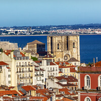 Buy canvas prints of Belevedere Miradoura Outlook Cathedral Lisbon Portugal by William Perry