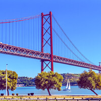 Buy canvas prints of Tagus River Bridge April 25 Lisbon Portugal by William Perry
