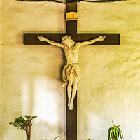 Buy canvas prints of Crucifix Cross Corridor Mission San Diego de Alcala California  by William Perry