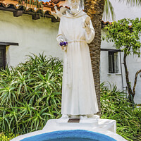 Buy canvas prints of Juniperro Serra Statue Fountain Mission San Diego de Alcala Cali by William Perry