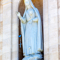 Buy canvas prints of Mary Statue Bell Tower Lady of Rosary Fatima Portugal by William Perry