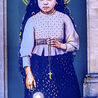 Buy canvas prints of Jacinta Banner 100th Anniversary Appearances  Lady Rosary Fatima by William Perry