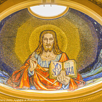 Buy canvas prints of Basilica Jesus Mosaic Sacred Heart Cathedral Punta Arenas Chile by William Perry