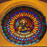 Buy canvas prints of Mary Magdalene Stained Glass Cathedral Punta Arenas Chile by William Perry