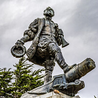 Buy canvas prints of Ferdinand Magellan Monument Harbor Punta Arenas Chile by William Perry
