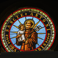 Buy canvas prints of Saint Anthony Stained Glass Cathedral Punta Arenas Chile by William Perry