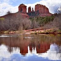 Buy canvas prints of Cathedral Rock Canyon Oak Creek Reflection Sedona Arizona by William Perry