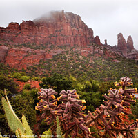 Buy canvas prints of Madonna and Nuns Red Rock Canyon Rain Clouds Sedona Arizona by William Perry