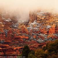 Buy canvas prints of Boynton Red Rock Canyon Snow Clouds Sedona Arizona by William Perry