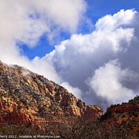 Buy canvas prints of Clouds Blue Sky Over Boynton Red Rock Canyon Sedona Arizona by William Perry