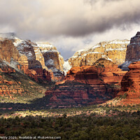Buy canvas prints of Boynton Red White Rock Canyon Snow Clouds Sedona Arizona by William Perry