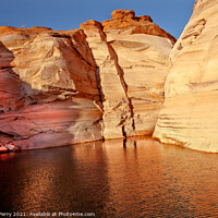 Buy canvas prints of Orange Pink Antelope Canyon Reflection Lake Powell Arizona by William Perry