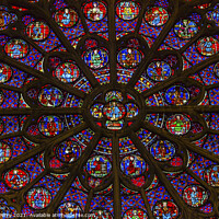 Buy canvas prints of South Rose Window Jesus Christ Stained Glass Notre Dame Cathedra by William Perry