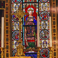 Buy canvas prints of King Stained Glass Saint Louis  En L'ile Church Paris France by William Perry