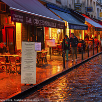 Buy canvas prints of Colorful Wine Bars Restaurants Latin Quarter West Bank Latin Qua by William Perry