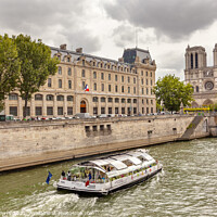Buy canvas prints of Towers Seine River Bridge Notre Dame Cathedral Paris France by William Perry