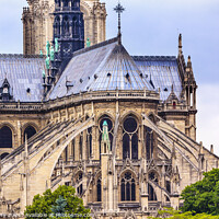 Buy canvas prints of Flying Butresses Spires Towers Overcast Notre Dame Cathedral Par by William Perry