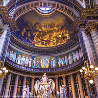 Buy canvas prints of Altar Dome Mary Angels Statues La Madeleine Church Paris France by William Perry