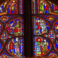Buy canvas prints of Jesus Crucifixion Story Stained Glass Sainte Chapelle Paris Fran by William Perry