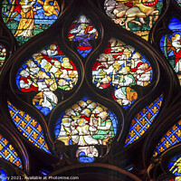 Buy canvas prints of King Louis 9th Rose Window Stained Glass Sainte Chapelle Paris F by William Perry