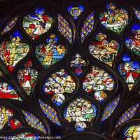 Buy canvas prints of King Advisors Rose Window Stained Glass Sainte Chapelle Paris Fr by William Perry