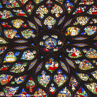 Buy canvas prints of Jesus Christ Rose Window Stained Glass Sainte Chapelle Paris Fra by William Perry