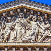 Buy canvas prints of Jesus Final Judgement Statues La Madeleine Church Paris France by William Perry