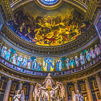 Buy canvas prints of Altar Mary Angels Statues La Madeleine Church Paris France by William Perry