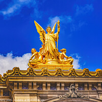 Buy canvas prints of Golden Poetry Statue National Opera Paris France by William Perry