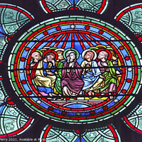 Buy canvas prints of Mary Jesus Stained Glass Notre Dame Cathedral Paris France by William Perry