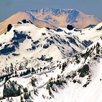 Buy canvas prints of Snowy Mount Saint Helens and Ridge Lines by William Perry