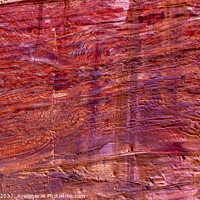 Buy canvas prints of Rose Red Rock Tomb Abstract Street of Facades Petra Jordan  by William Perry