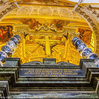 Buy canvas prints of Golden Cross Altar Church Les Invalides Paris France by William Perry