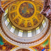 Buy canvas prints of Dome Interior Paintings Church Les Invalides Paris France by William Perry