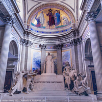 Buy canvas prints of Pantheon Mosaic Basilica Statues Facade Paris France by William Perry