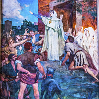 Buy canvas prints of Saint Genevieve Patron Saint Painting Pantheon Basilica Paris Fr by William Perry
