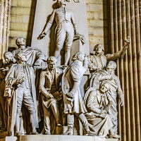 Buy canvas prints of National Assembly Statues Pantheon Basilica Paris France by William Perry