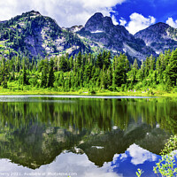 Buy canvas prints of Picture Lake Evergreens Washington USA by William Perry