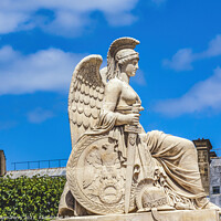 Buy canvas prints of Winged Woman Statue Tulleries Garden Paris France by William Perry