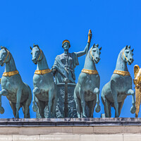 Buy canvas prints of Horses Chariot Statues Arc de Triomphe du Carrousel Paris France by William Perry
