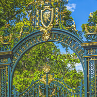 Buy canvas prints of Golden Entrance Gate Elysee Palace Paris France by William Perry