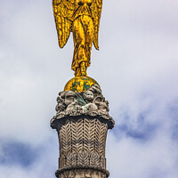 Buy canvas prints of Golden Victory Angel Fountain du Palmier Paris France by William Perry