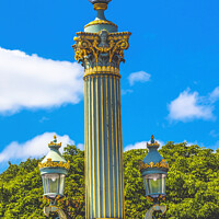 Buy canvas prints of Ornate Street Lamp Tuileries Garden Paris France by William Perry