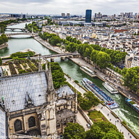 Buy canvas prints of Notre Dame View Seine River Old Buildings Paris France by William Perry