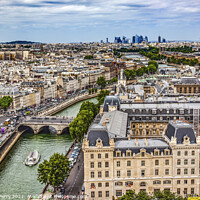 Buy canvas prints of Notre Dame View Effel Tower Invalides Old Buildings Paris France by William Perry