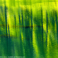 Buy canvas prints of Green Yellow Summer Water Reflection Abstract Wenatchee River Va by William Perry