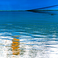 Buy canvas prints of Blue Sailboat Reflection Abstract Westport Grays Harbor Washington State by William Perry