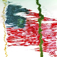 Buy canvas prints of American Flag  Reflection Westport Grays Harbor Wa by William Perry